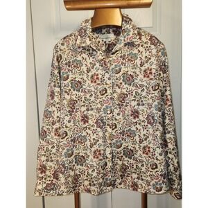 Foxcroft For Appleseed's Autumn Paisley Non-Iron Button-up Long Sleeve  Sz 20